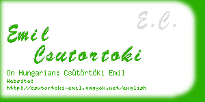 emil csutortoki business card